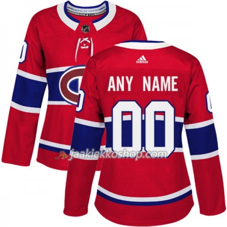 Nainen NHL Montreal Canadiens Custom Adidas 2017-2018 Punainen Authentic